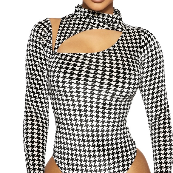 naked wardrobe Tops - Naked Wardrobe houndstooth bodysuit